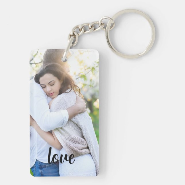 Llavero Personalized Photo and Text Photo Collage Keychain (Atrás)
