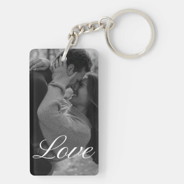Llavero Personalized Photo and Text Photo Collage Keychain (Atrás)