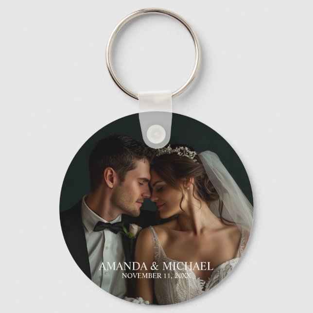 Llavero Personalized Photo Favor with Names & Wedding Date (Anverso)