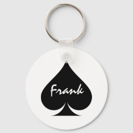 Llavero Personalized poker keychain with ace of spades