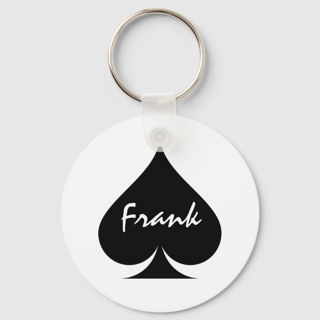 Llavero Personalized poker keychain with ace of spades (Anverso)