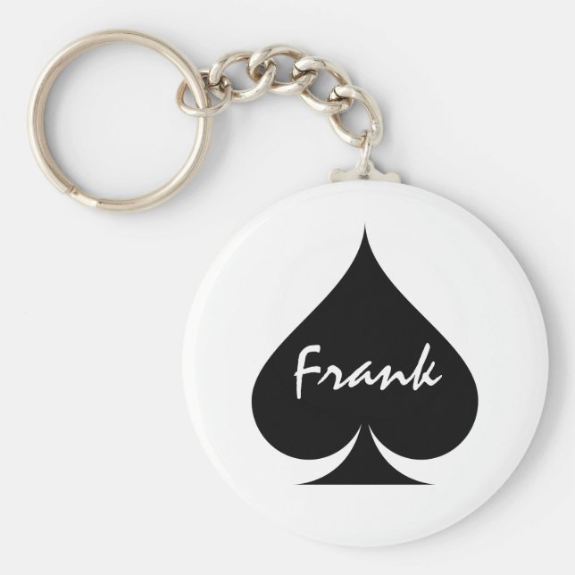 Llavero Personalized poker keychain with ace of spades (Frente)