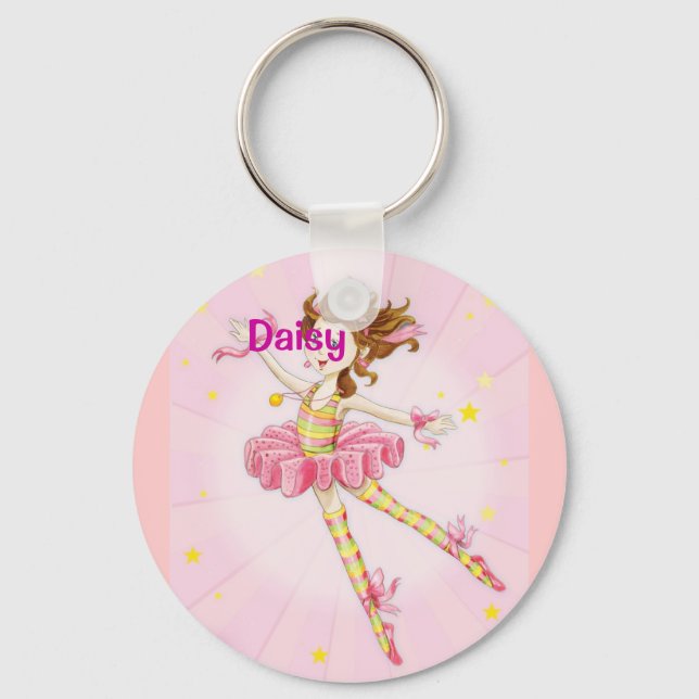 Llavero Personalized pretty pink gift ideas for girls (Anverso)