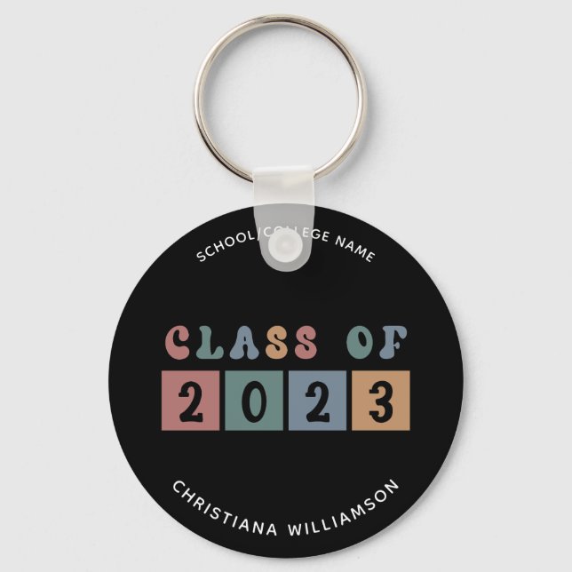 Llavero Personalized Retro Class of 2023 Graduation Cute (Anverso)