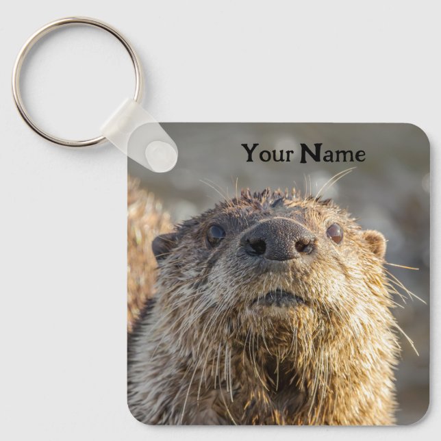 Llavero Personalized River Otter Keychain - Add Your Name (Anverso)