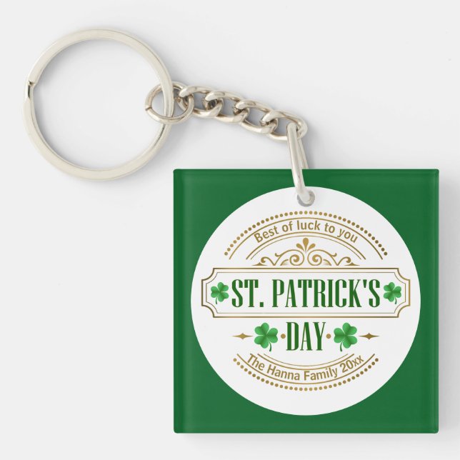 Llavero Personalized St. Patrick's Day I Luck of the Irish (Frente)