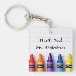 Llavero Personalized Thank You Crayon Teacher Keychain