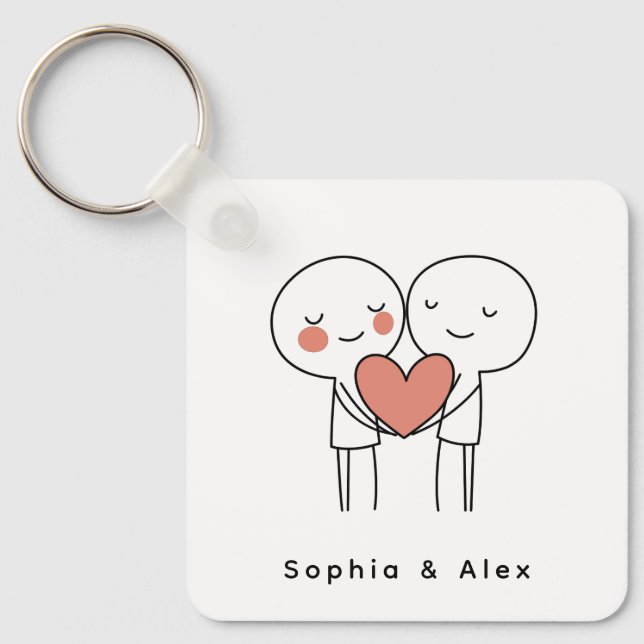 Llavero Personalized Valentine’s Couple Matching Keychain (Anverso)