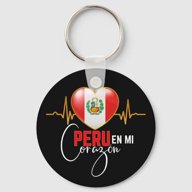 Llavero Peru en mi Corazon Peruvian Pride  (Anverso)