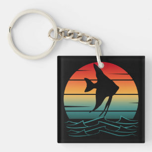 Llavero Pesca de atardecer de peces vintage