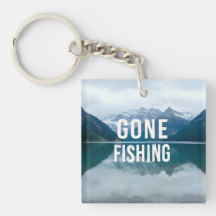 Llavero Pesca de nevado lago de montaña
