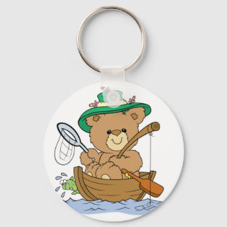 Llavero Pesca de oso lindo en barco