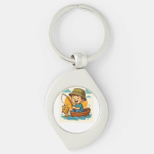 Llavero Pesca de pescador pequeño - Personalizado de pesca