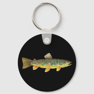 Llavero Pesca de trucha marrón