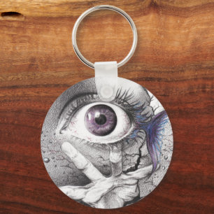 Llavero Pesca ocular y mano Dream Surreal dibujo arte