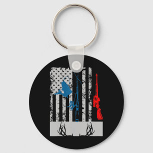 Llavero Pesca Y Caza De Cerveza Bandera Estadounidense Par