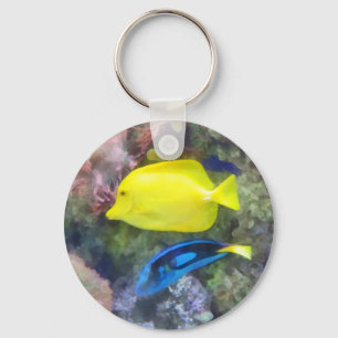 Llavero Pescado amarillo y azul