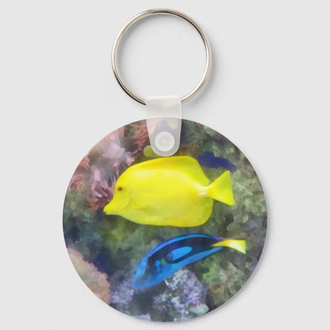 Llavero Pescado amarillo y azul (Anverso)