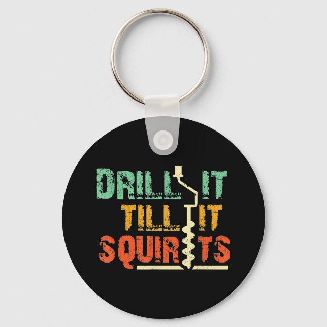 Llavero Pescado Auger de la mano de pesca del hielo (Anverso)