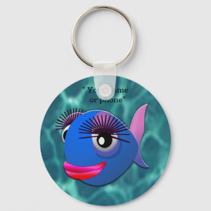 Llavero Pescado azul estilizado