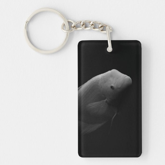Llavero Pescado en tanque - Fotografía de arte blanco y ne (Frente)