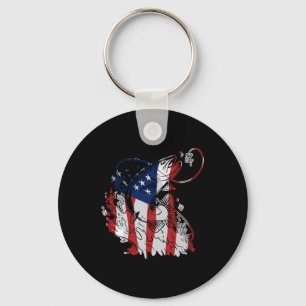 Llavero Pescado negro de bandera estadounidense el 4 de ju