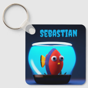 Llavero Pescado tropical personalizado en un acuario