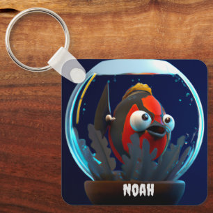 Llavero Pescado tropical personalizado en un acuario