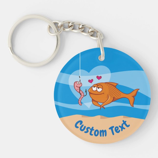 Llavero Pescado y cebo en la cadena de amor (Frente)