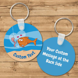 Llavero Pescado y cebo en la cadena de amor