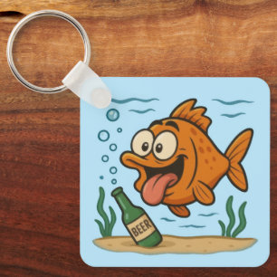 Llavero Pescado y cerveza