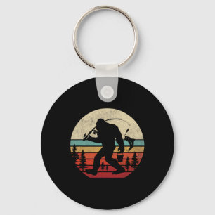 Llavero Pescador de pie de playa Divertido Retro Sasquatch