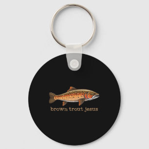 Llavero Pescador de trucha marrón con mosca Humor de pesca
