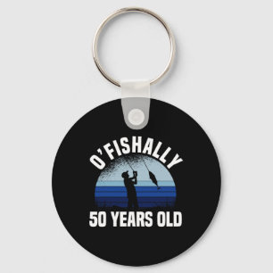 Llavero Pescador oficialmente 50 años Cumpleaños 50 de pes