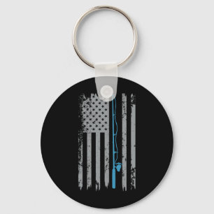 Llavero Pescador vintage de bandera americana