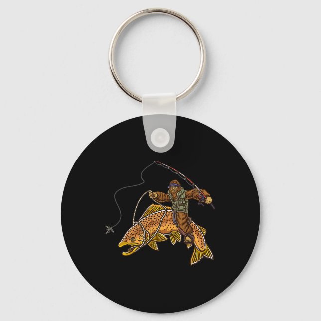 Llavero Pescadores de caza de pies de pata en el río Truch (Anverso)