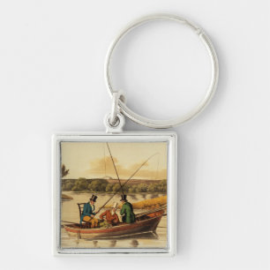 Llavero Pescando en una batea, aquatinted por I. Clark,