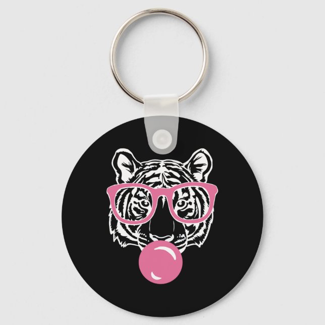 Llavero Pescando Gatos De Gles Rosa Inteligentes Tigre De  (Anverso)