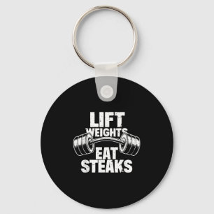Llavero Pesos de elevación Eat Steaks Funny Gym Fitness Mo