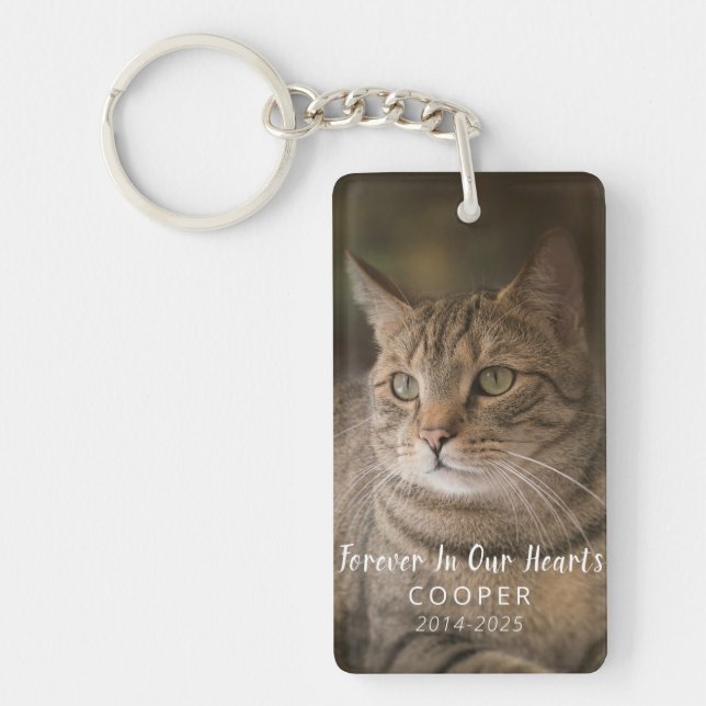 Llavero Pet Loss Gift | Personalized Cat Memorial Photo (Frente)