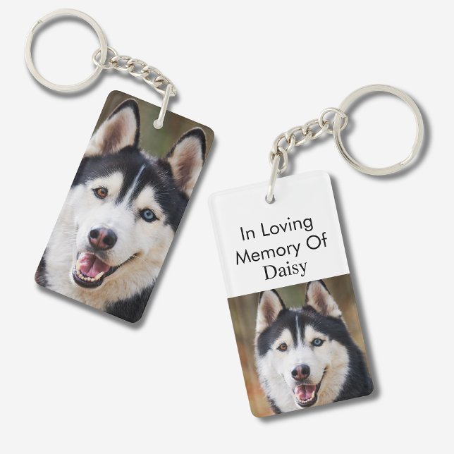 Llavero Pet Memorial Custom Dog Photo In Loving Memory Of  (In loving memory of keychain)