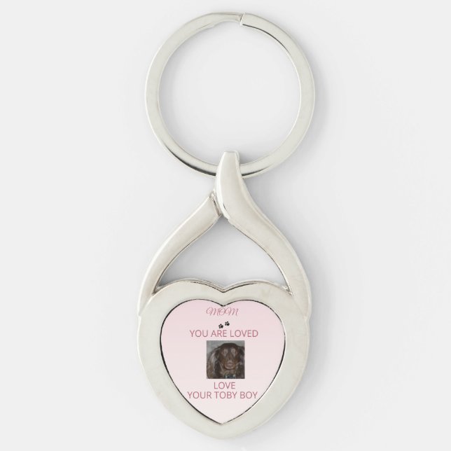 Llavero Pet Mom Heartfelt Photo Heart (Anverso)