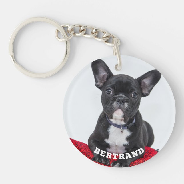 Llavero Pet Photo with Name Personalized (Frente)
