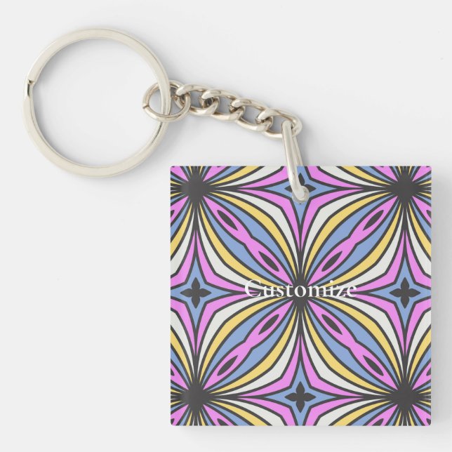 Llavero Petales de flores coloridas Thunder_Cove (Frente)