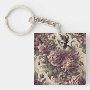 Llavero Pétalos de ciruela malvados - Diseño floral gótico