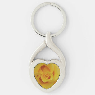 Llavero Pétalos de rosa amarilla romántica