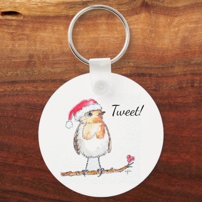 Llavero Petirrojo de Navidad (Reverso )