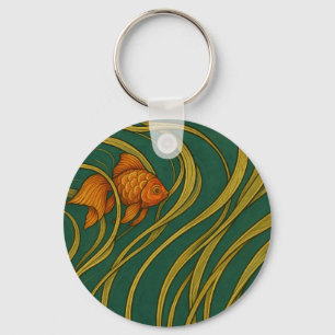 Llavero Pez dorado Art Nouveau 