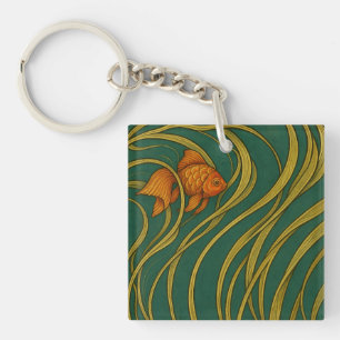 Llavero Pez dorado Art Nouveau 
