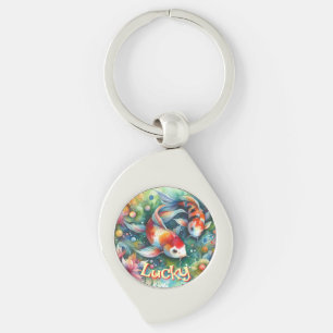 Llavero Pez Koi Afortunado Caprichoso Personalizado Acuare